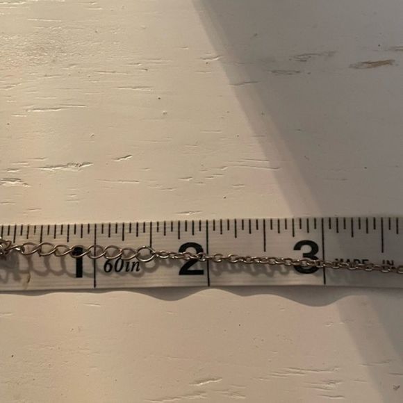 18” silver tone chain necklace & 1” engravable pendant & 30 bezel set crystals - Picture 8 of 9